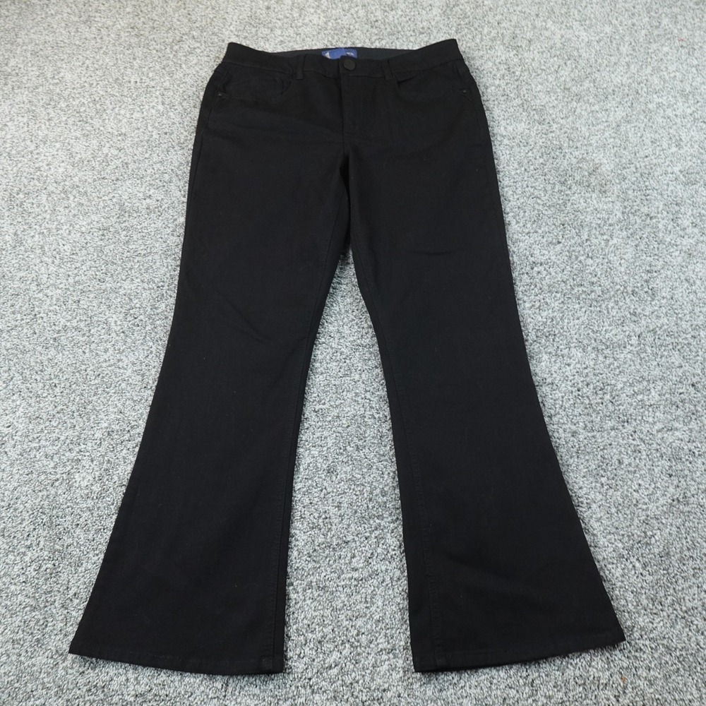 Democracy Jeans Womens 14P Black Denim Pants Ab Solution High Rise Flare Stretch